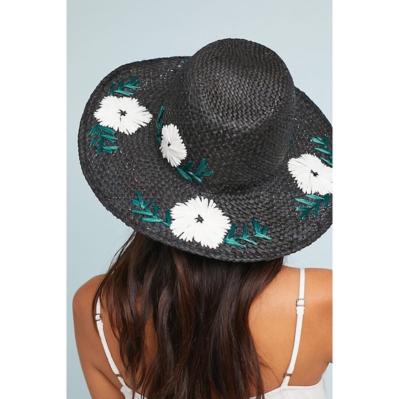 Anthropologie Accessories - Anthropologie Floral Rancher Straw Hat